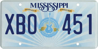 MS license plate XBO451