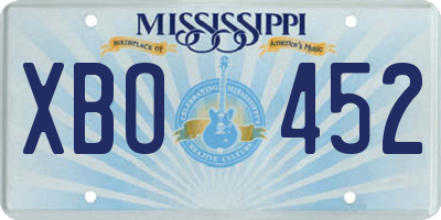 MS license plate XBO452