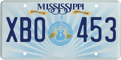MS license plate XBO453
