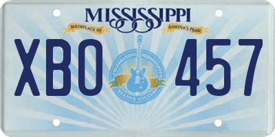 MS license plate XBO457