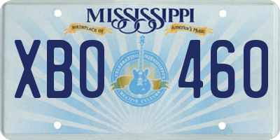 MS license plate XBO460