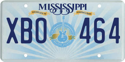 MS license plate XBO464