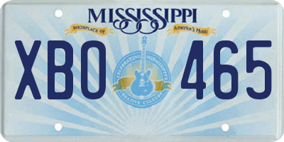 MS license plate XBO465