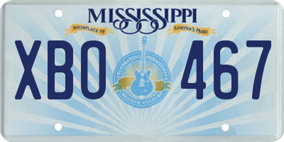 MS license plate XBO467