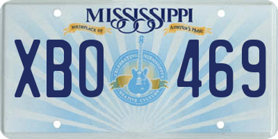 MS license plate XBO469