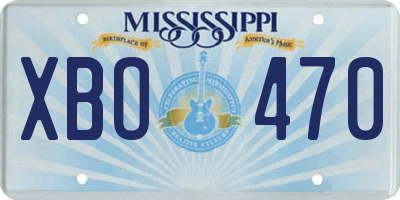 MS license plate XBO470