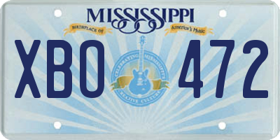 MS license plate XBO472