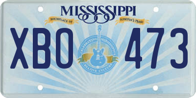 MS license plate XBO473