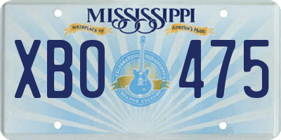 MS license plate XBO475