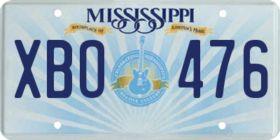 MS license plate XBO476