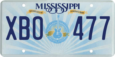 MS license plate XBO477