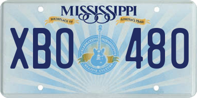 MS license plate XBO480