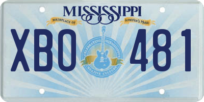 MS license plate XBO481
