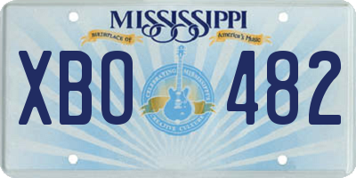 MS license plate XBO482
