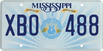 MS license plate XBO488