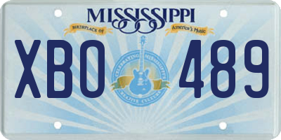 MS license plate XBO489