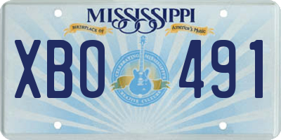 MS license plate XBO491
