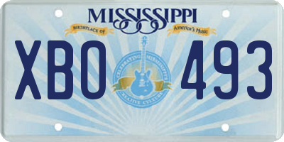MS license plate XBO493