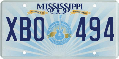 MS license plate XBO494