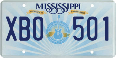 MS license plate XBO501