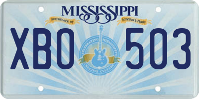 MS license plate XBO503