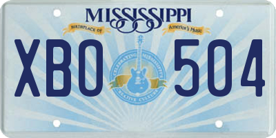 MS license plate XBO504