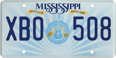 MS license plate XBO508