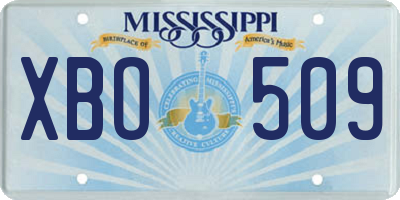 MS license plate XBO509