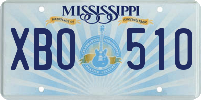 MS license plate XBO510