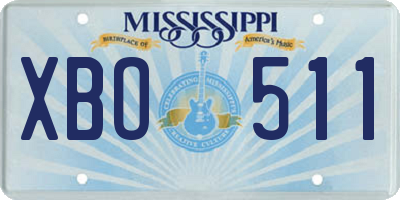 MS license plate XBO511