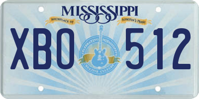 MS license plate XBO512
