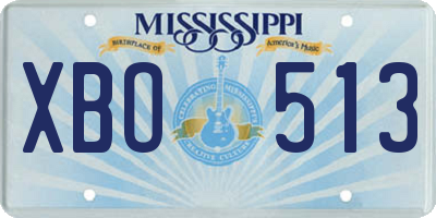 MS license plate XBO513