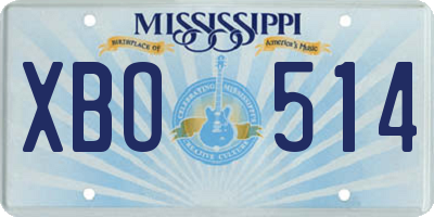 MS license plate XBO514