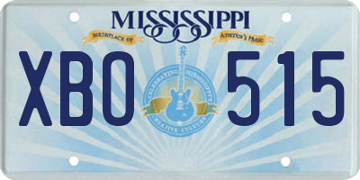 MS license plate XBO515