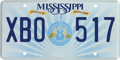 MS license plate XBO517