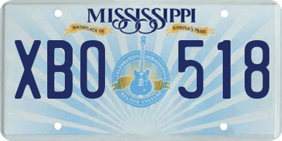 MS license plate XBO518
