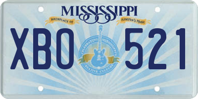 MS license plate XBO521