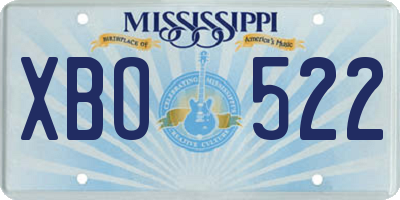 MS license plate XBO522