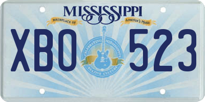 MS license plate XBO523