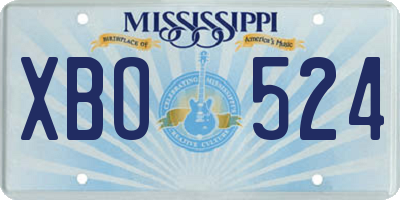 MS license plate XBO524