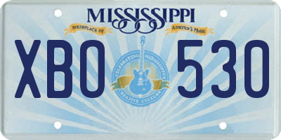 MS license plate XBO530