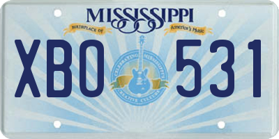 MS license plate XBO531
