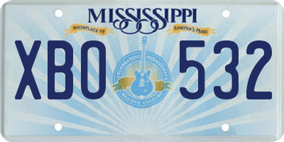 MS license plate XBO532