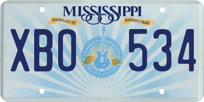 MS license plate XBO534