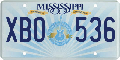 MS license plate XBO536