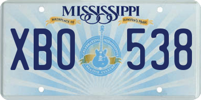 MS license plate XBO538