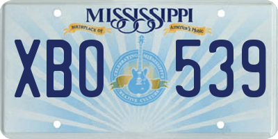 MS license plate XBO539