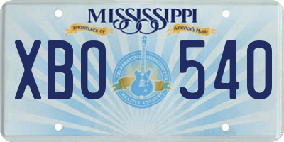 MS license plate XBO540