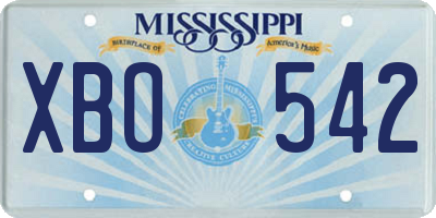 MS license plate XBO542