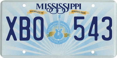 MS license plate XBO543